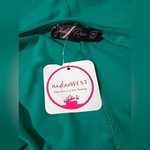 Shiela Rose Emerald Green Dolman Sleeve Boat Neck Top Women's Size M - Picture 5 of 6